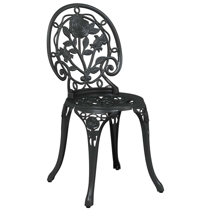 Set Bistro de Grădină 3 pcs Negru Aluminiu - WALTI WALTI