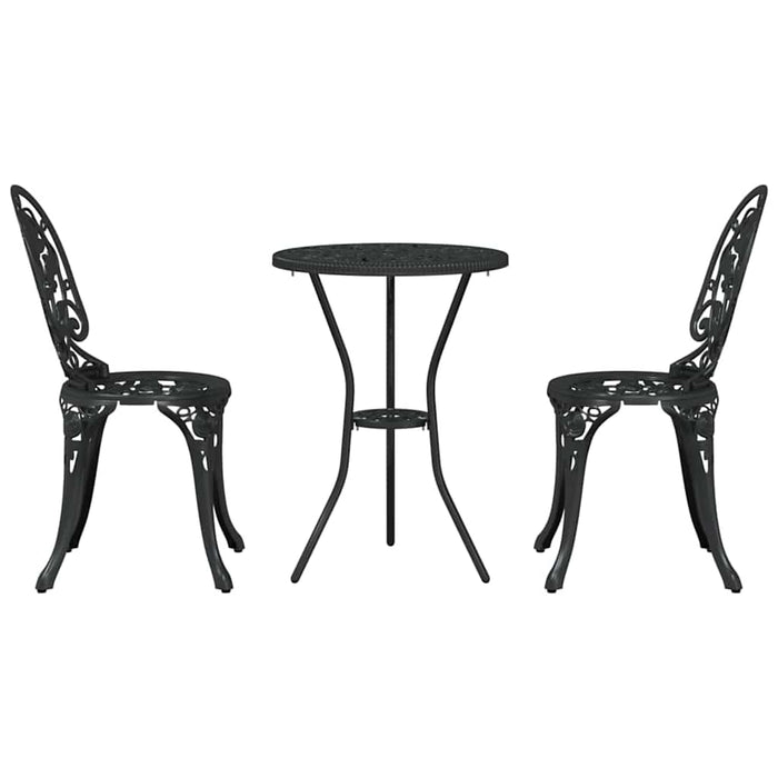 Set Bistro de Grădină 3 pcs Negru Aluminiu - WALTI WALTI