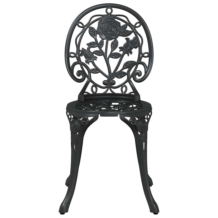 Set Bistro de Grădină 3 pcs Negru Aluminiu - WALTI WALTI