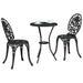 Set Bistro de Grădină 3 pcs Negru Aluminiu - WALTI WALTI