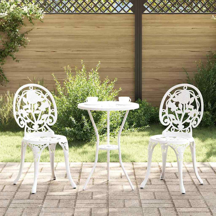 Set Bistro de Grădină 3 buc. Alb Aluminiu WALTI