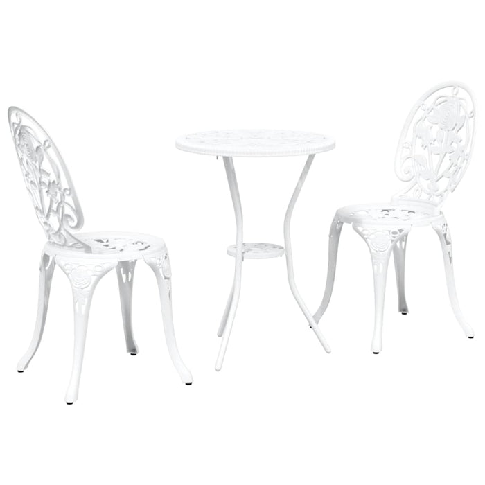Set Bistro de Grădină 3 buc. Alb Aluminiu WALTI
