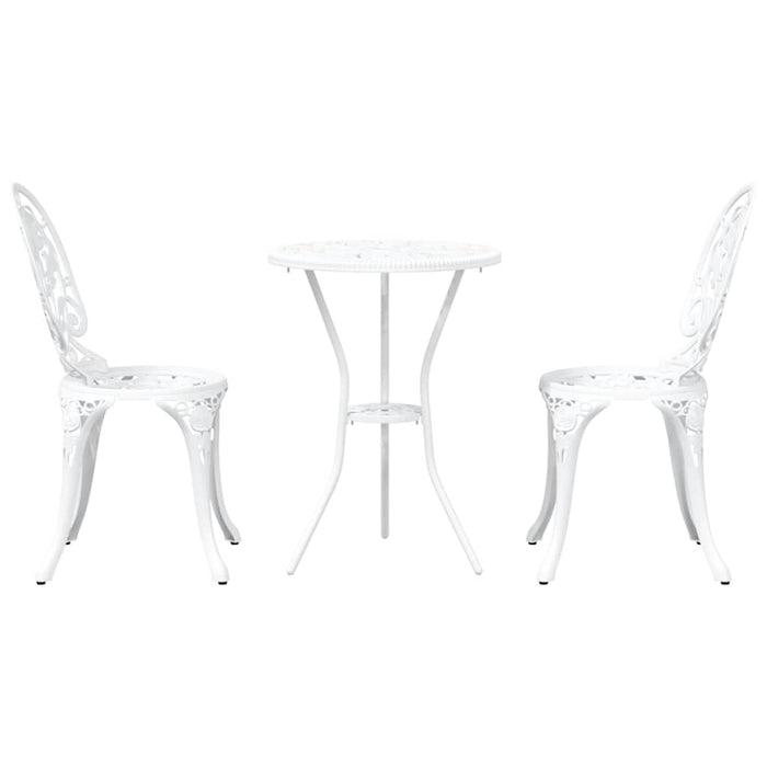 Set Bistro de Grădină 3 buc. Alb Aluminiu WALTI