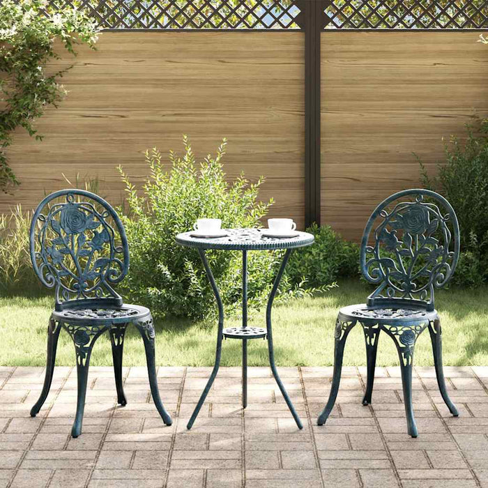 Set Bistro de Grădină 3 pcs Verde Aluminiu - WALTI WALTI