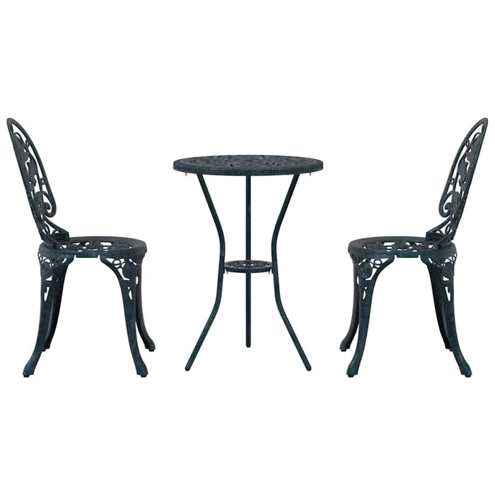 Set Bistro de Grădină 3 pcs Verde Aluminiu - WALTI WALTI