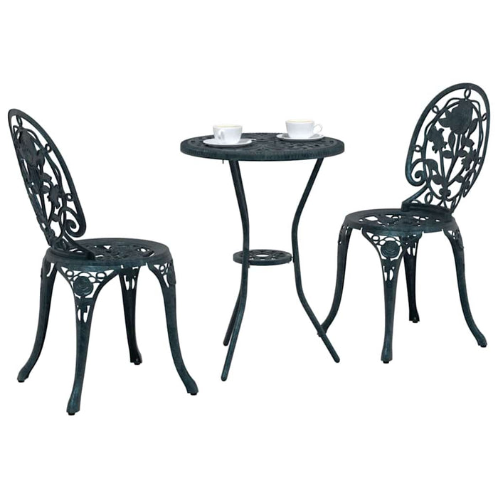 Set Bistro de Grădină 3 pcs Verde Aluminiu - WALTI WALTI