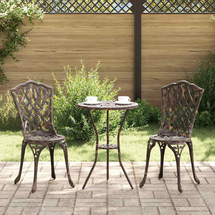 Set Bistro de Grădină 3 pcs Bronz Aluminiu - WALTI WALTI