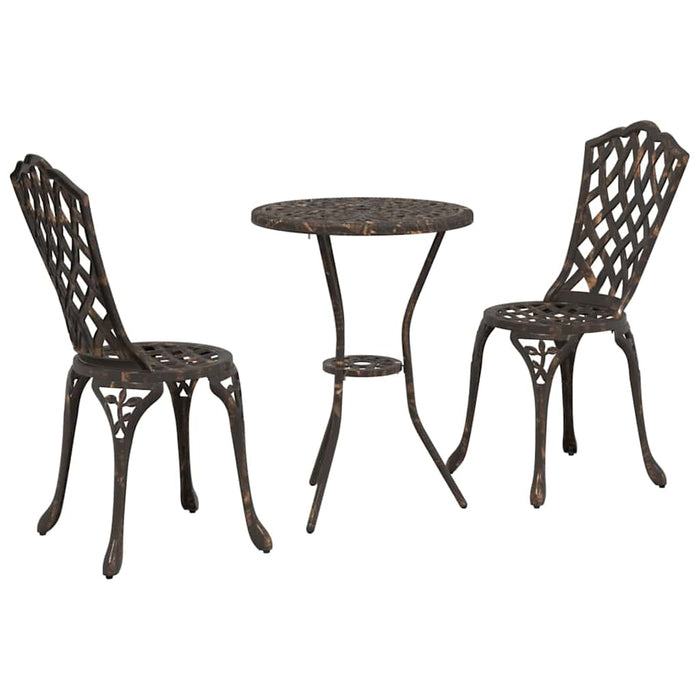 Set Bistro de Grădină 3 pcs Bronz Aluminiu - WALTI WALTI