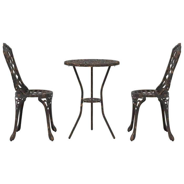 Set Bistro de Grădină 3 pcs Bronz Aluminiu - WALTI WALTI