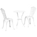 Set Bistro de Grădină 3 pcs Alb Aluminiu - WALTI WALTI