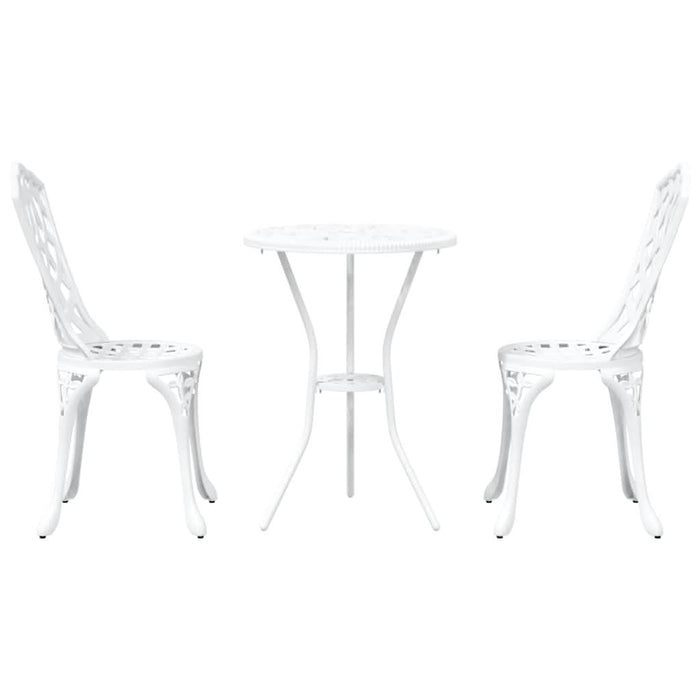 Set Bistro de Grădină 3 pcs Alb Aluminiu - WALTI WALTI