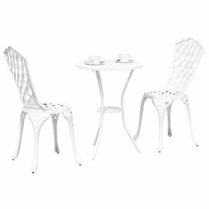 Set Bistro de Grădină 3 pcs Alb Aluminiu - WALTI WALTI
