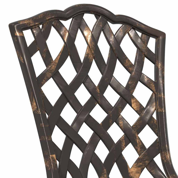 Scaun pentru Grădină 2 pcs Bronz 55 x 56.5 x 91cm Aluminiu - WALTI WALTI