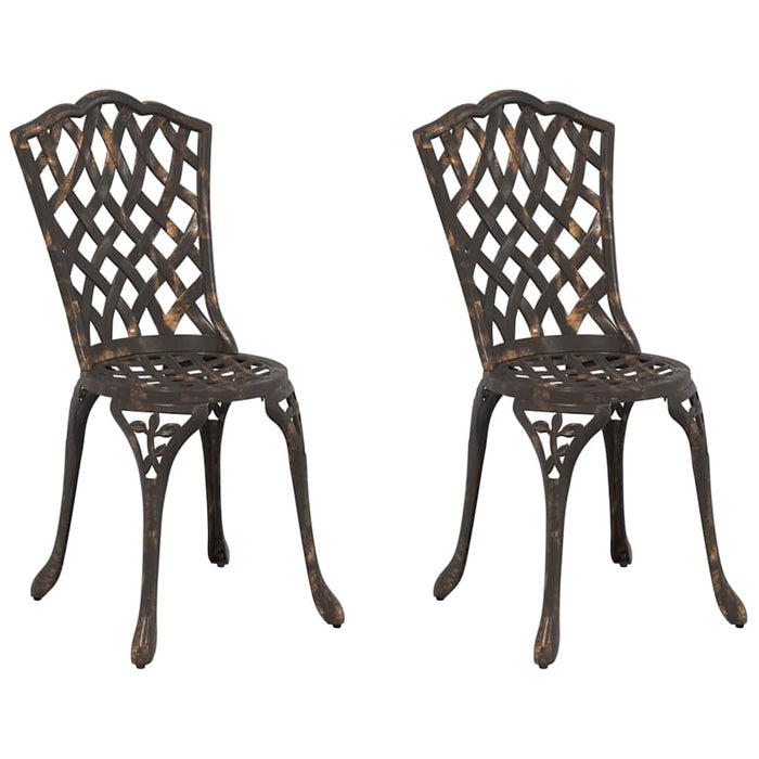 Scaun pentru Grădină 2 pcs Bronz 55 x 56.5 x 91cm Aluminiu - WALTI WALTI