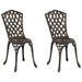 Scaun pentru Grădină 2 pcs Bronz 55 x 56.5 x 91cm Aluminiu - WALTI WALTI