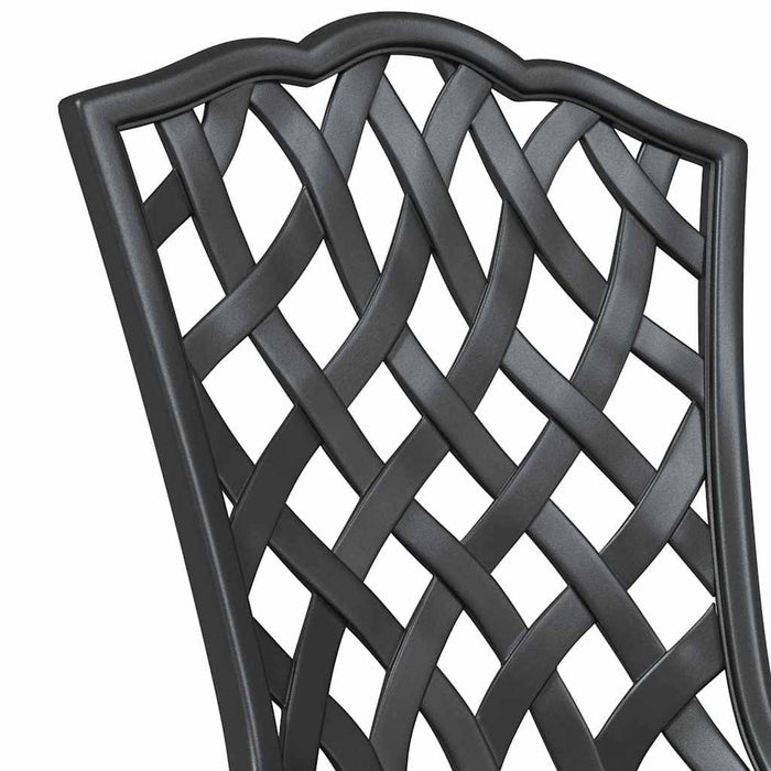 Scaun pentru Grădină 2 pcs Negru 55 x 56.5 x 91cm Aluminiu - WALTI WALTI
