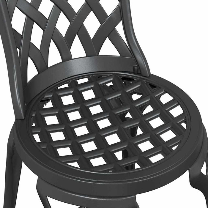 Scaun pentru Grădină 2 pcs Negru 55 x 56.5 x 91cm Aluminiu - WALTI WALTI