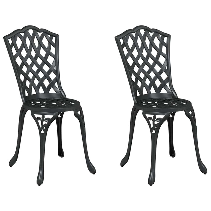 Scaun pentru Grădină 2 pcs Negru 55 x 56.5 x 91cm Aluminiu - WALTI WALTI