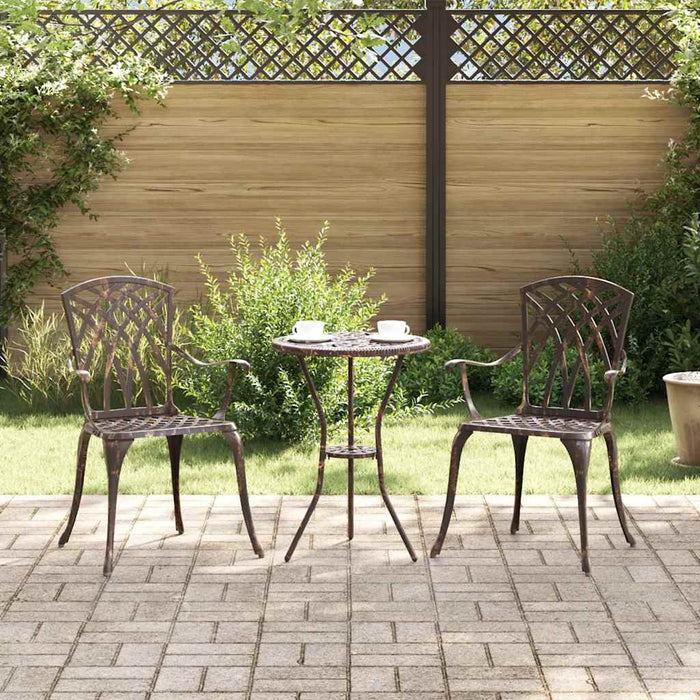 Scaun pentru Grădină 2 pcs Bronz 55 x 56.5 x 91cm Aluminiu - WALTI WALTI