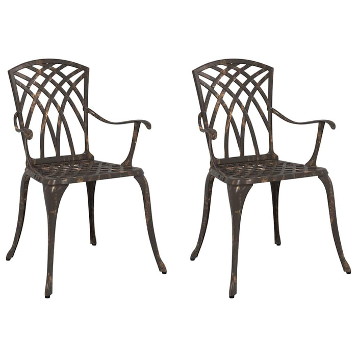 Scaun pentru Grădină 2 pcs Bronz 55 x 56.5 x 91cm Aluminiu - WALTI WALTI