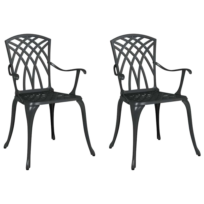Scaun pentru Grădină 2 pcs Negru 55 x 56.5 x 91cm Aluminiu - WALTI WALTI