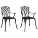 Scaun pentru Grădină 2 pcs Negru 55 x 56.5 x 91cm Aluminiu - WALTI WALTI