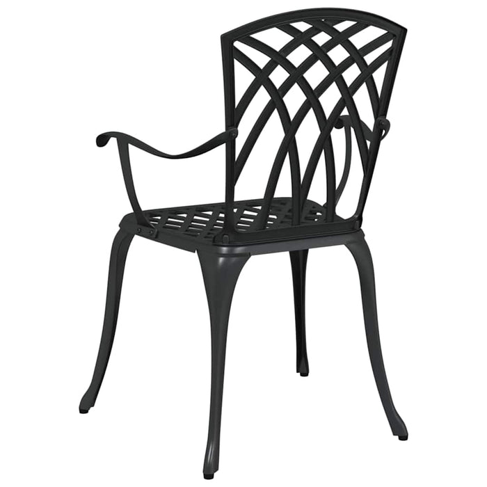 Scaun pentru Grădină 2 pcs Negru 55 x 56.5 x 91cm Aluminiu - WALTI WALTI