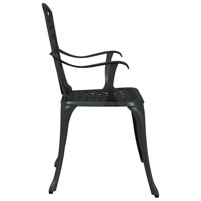 Scaun pentru Grădină 2 pcs Negru 55 x 56.5 x 91cm Aluminiu - WALTI WALTI