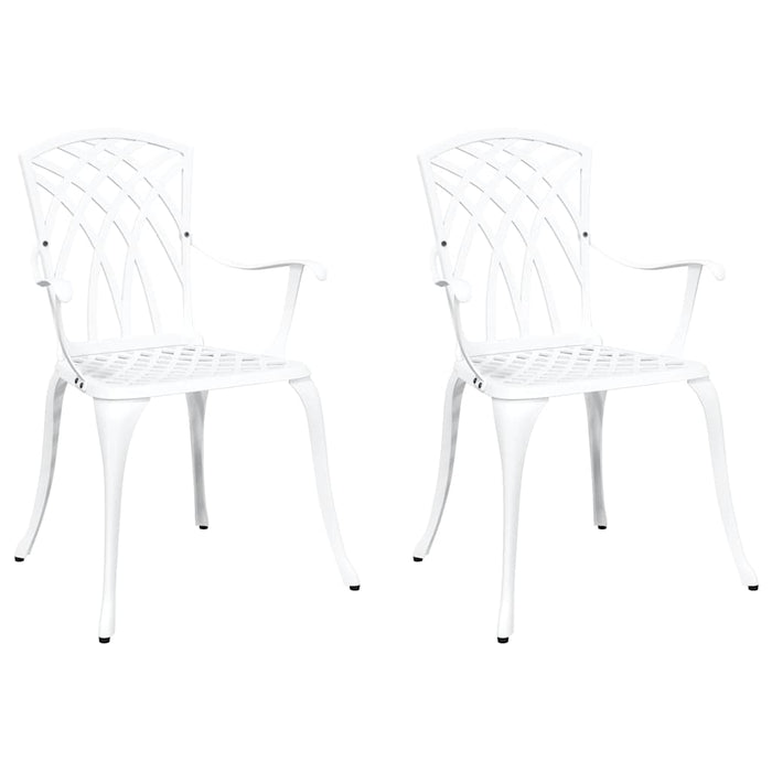 Scaun pentru Grădină 2 pcs Alb 53 x 51 x 88,5cm Aluminiu - WALTI WALTI