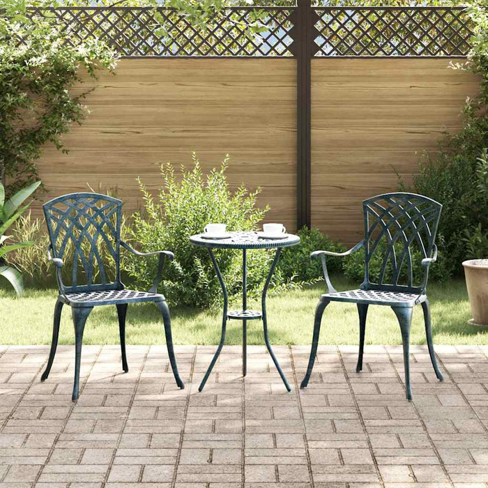 Scaun pentru Grădină 2 pcs Verde 55 x 56.5 x 91cm Aluminiu - WALTI WALTI