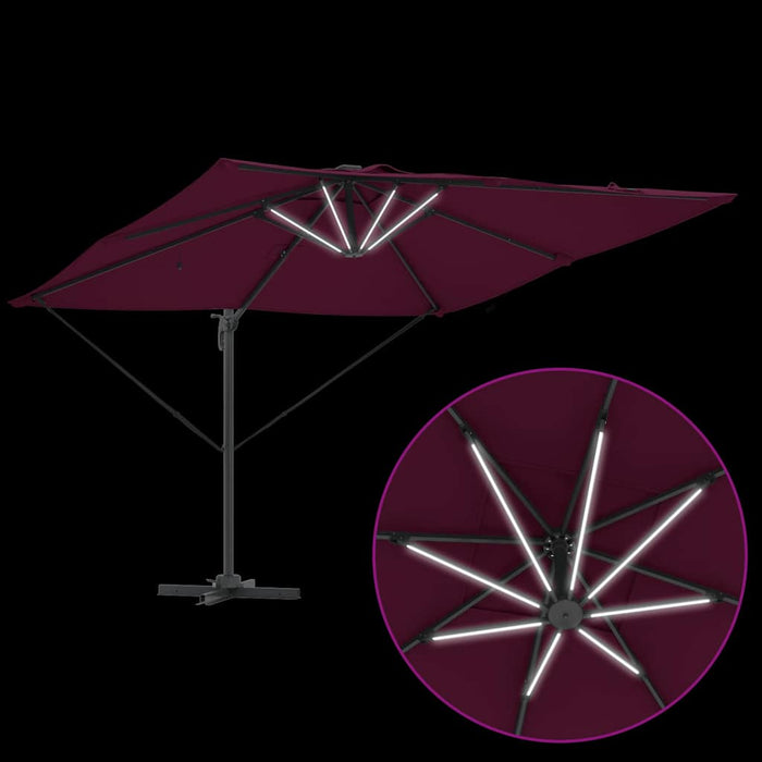 Umbrelă de soare Roșu bordo 286 x 285 x 270 cm Aluminiu - WALTI WALTI