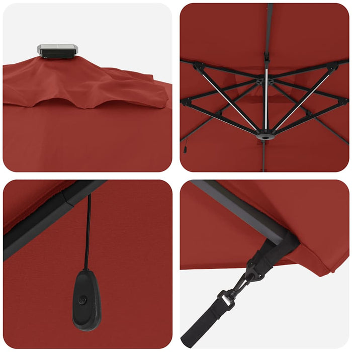 Umbrelă de soare Terracota 286 x 285 x 270 cm Aluminiu - WALTI WALTI