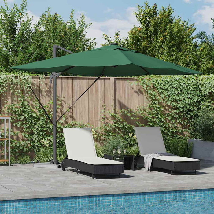 Parasol Roma cu Picior Încărcat Verde, Negru 352 x 251 x 265 cm - WALTI WALTI