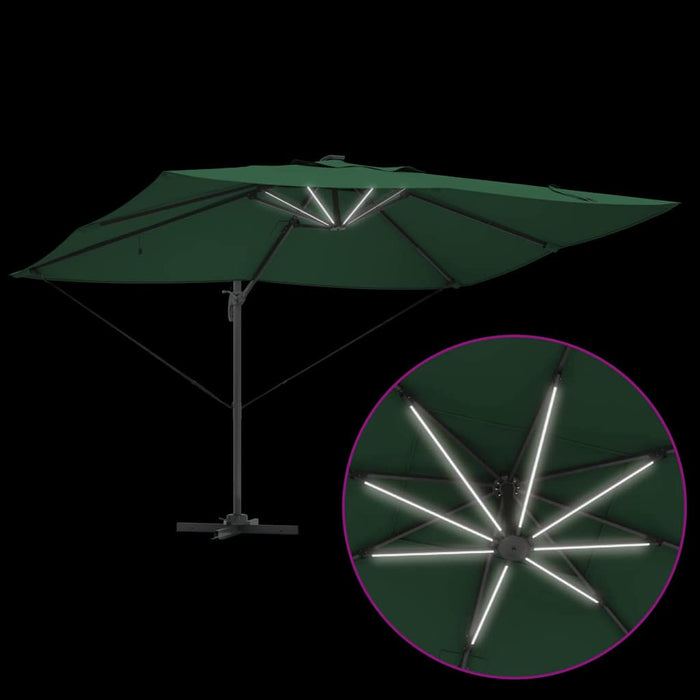 Parasol Roma cu Picior Încărcat Verde, Negru 352 x 251 x 265 cm - WALTI WALTI