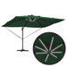 Parasol Roma cu Picior Încărcat Verde, Negru 352 x 251 x 265 cm - WALTI WALTI