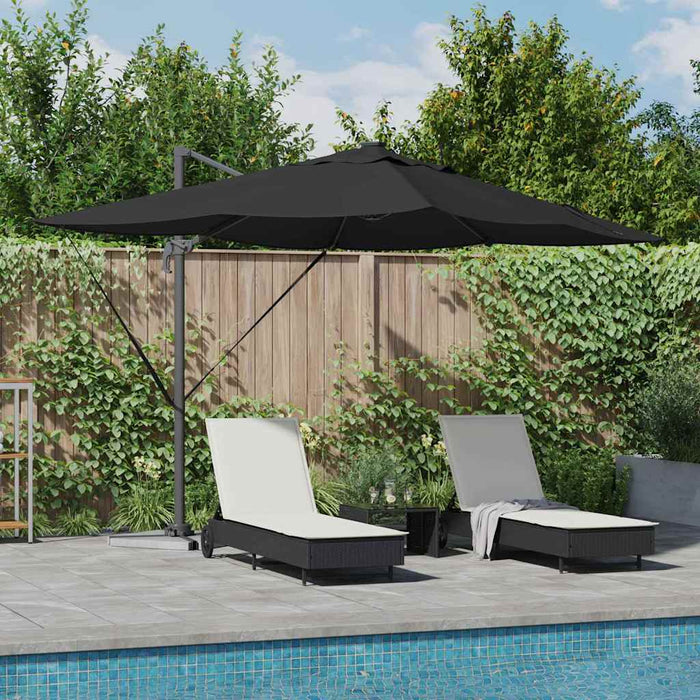 Parasol Roma cu Picior Încărcat Negru, Negru 352 x 251 x 265 cm - WALTI WALTI