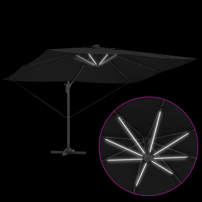 Parasol Roma cu Picior Încărcat Negru, Negru 352 x 251 x 265 cm - WALTI WALTI