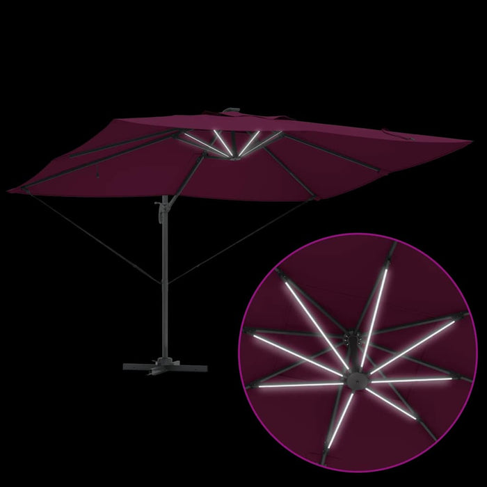 Parasol Roma cu Picior Încărcat Roșu, Negru 352 x 251 x 265 cm - WALTI WALTI