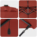 Umbrelă de soare Manual cu blocare Terracota 352 x 251 x 265 cm - WALTI WALTI