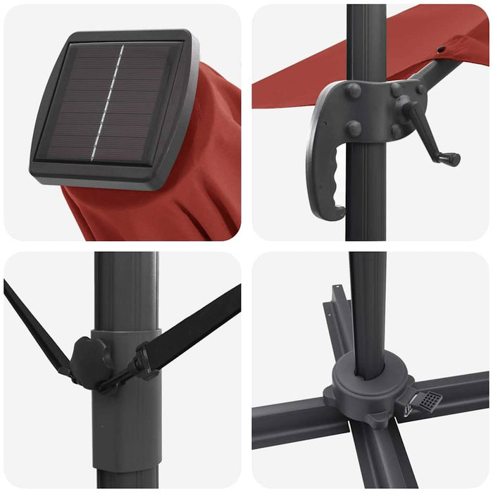 Umbrelă de soare Manual cu blocare Terracota 352 x 251 x 265 cm - WALTI WALTI