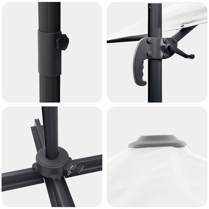 Parasol Roma Bej 286 x 285 x 265 cm Poliester, Aluminiu - WALTI WALTI