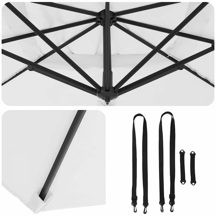 Parasol Roma Bej 286 x 285 x 265 cm Poliester, Aluminiu - WALTI WALTI