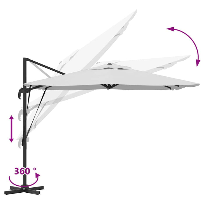 Parasol Roma Bej 286 x 285 x 265 cm Poliester, Aluminiu - WALTI WALTI