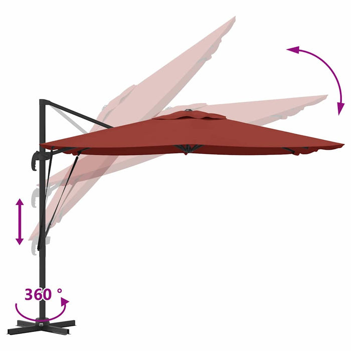 Parasol Roma Roșu 286 x 285 x 265 cm Poliester, Aluminiu - WALTI WALTI