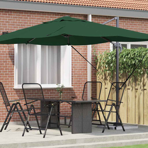 Parasol Roma cu Picior Încărcat Verde, Negru 352 x 251 x 260 cm - WALTI WALTI