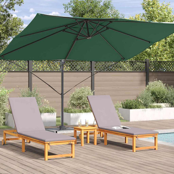 Parasol Roma cu Picior Încărcat Verde, Negru 352 x 251 x 260 cm - WALTI WALTI