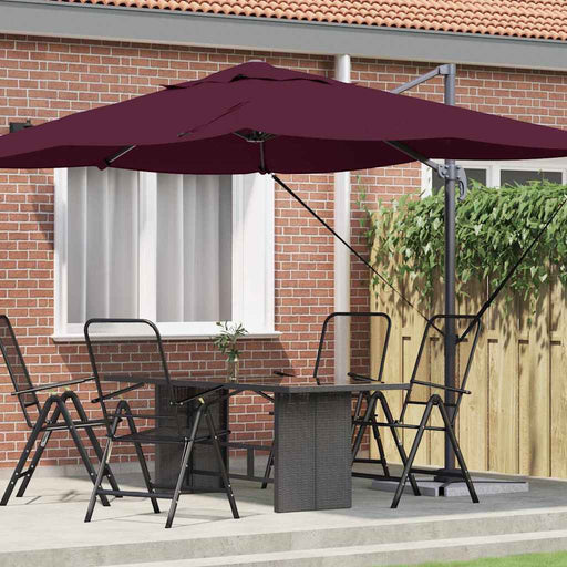 Parasol Roma cu Picior Încărcat Roșu, Negru 352 x 251 x 260 cm - WALTI WALTI