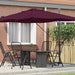 Parasol Roma cu Picior Încărcat Roșu, Negru 352 x 251 x 260 cm - WALTI WALTI