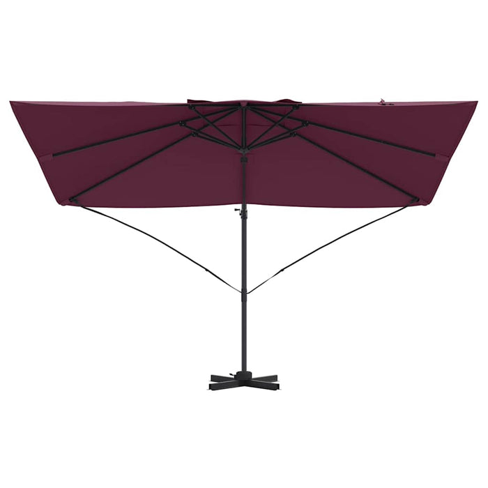 Parasol Roma cu Picior Încărcat Roșu, Negru 352 x 251 x 260 cm - WALTI WALTI
