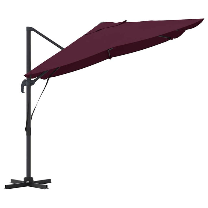 Parasol Roma cu Picior Încărcat Roșu, Negru 352 x 251 x 260 cm - WALTI WALTI